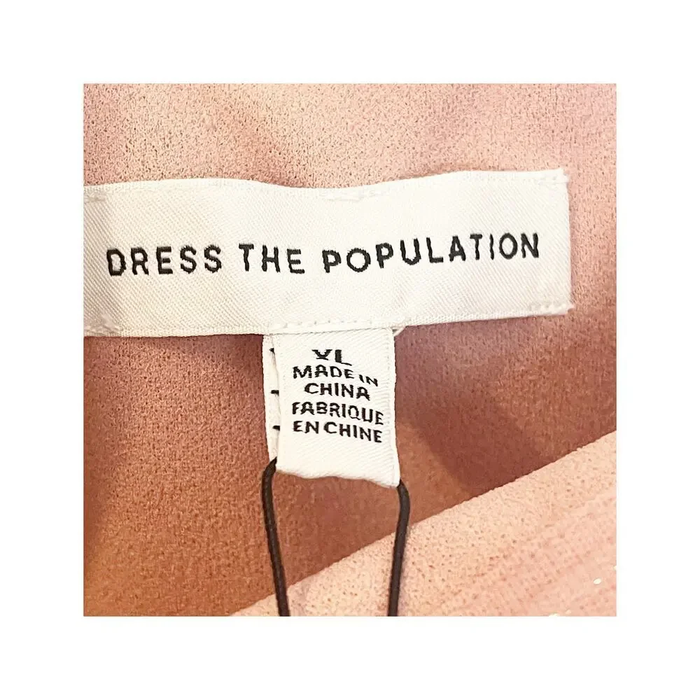 Dress The Population Paris Ruffle Strapless Mermaid Gown Blush Size XL NWT_8